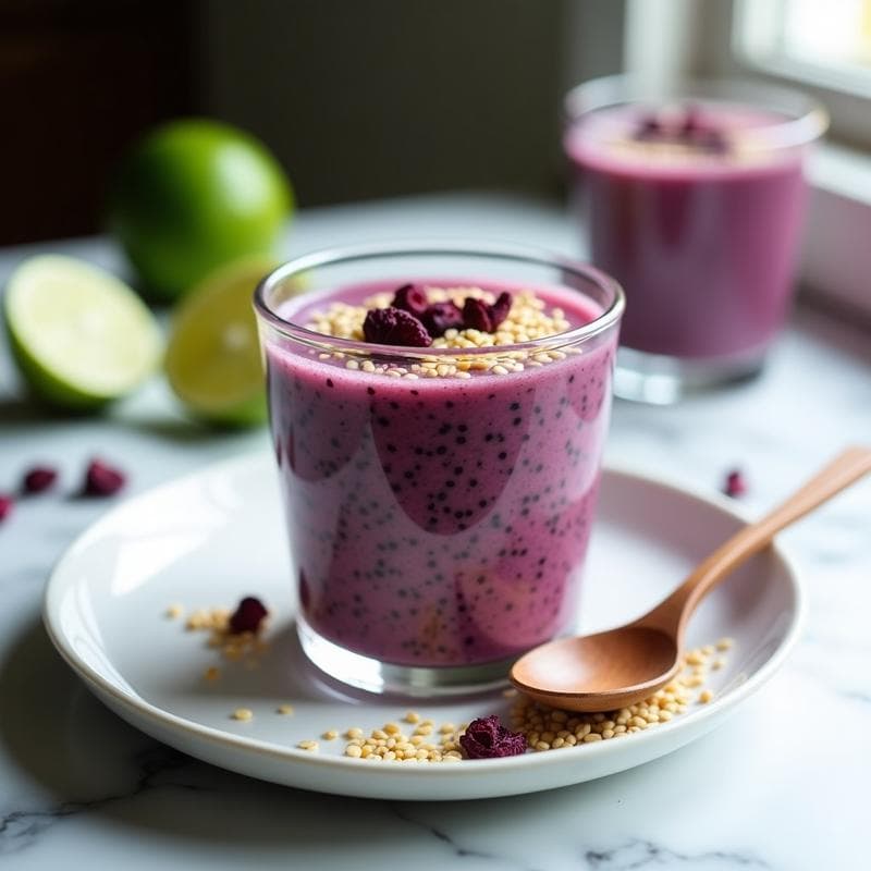 Pudín de Chía y Agua de Jamaica: Desayuno Detox Sin Azúcar y Alto en Fibra