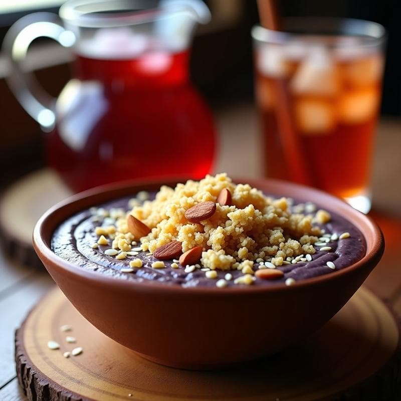Pudín de Chía y Agua de Jamaica con Granola de Quinoa: Desayuno Mexicano Keto