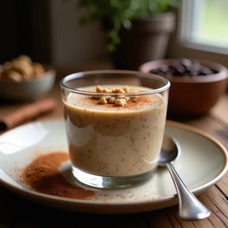 Pudín de Chía de Café de Achicoria y Canela: Postre Francés Sin Azúcar para Diabéticos