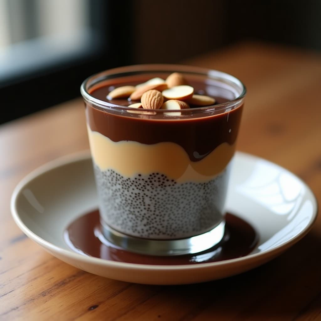Pudín de Chía y Café con Crema de Cacao: Postre Keto Sin Cocción