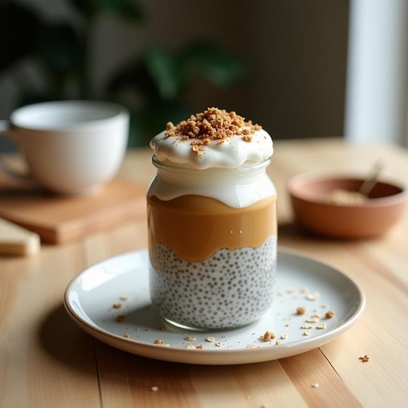 Pudín de Chía y Café con Leche de Avena: Desayuno Energético Overnight