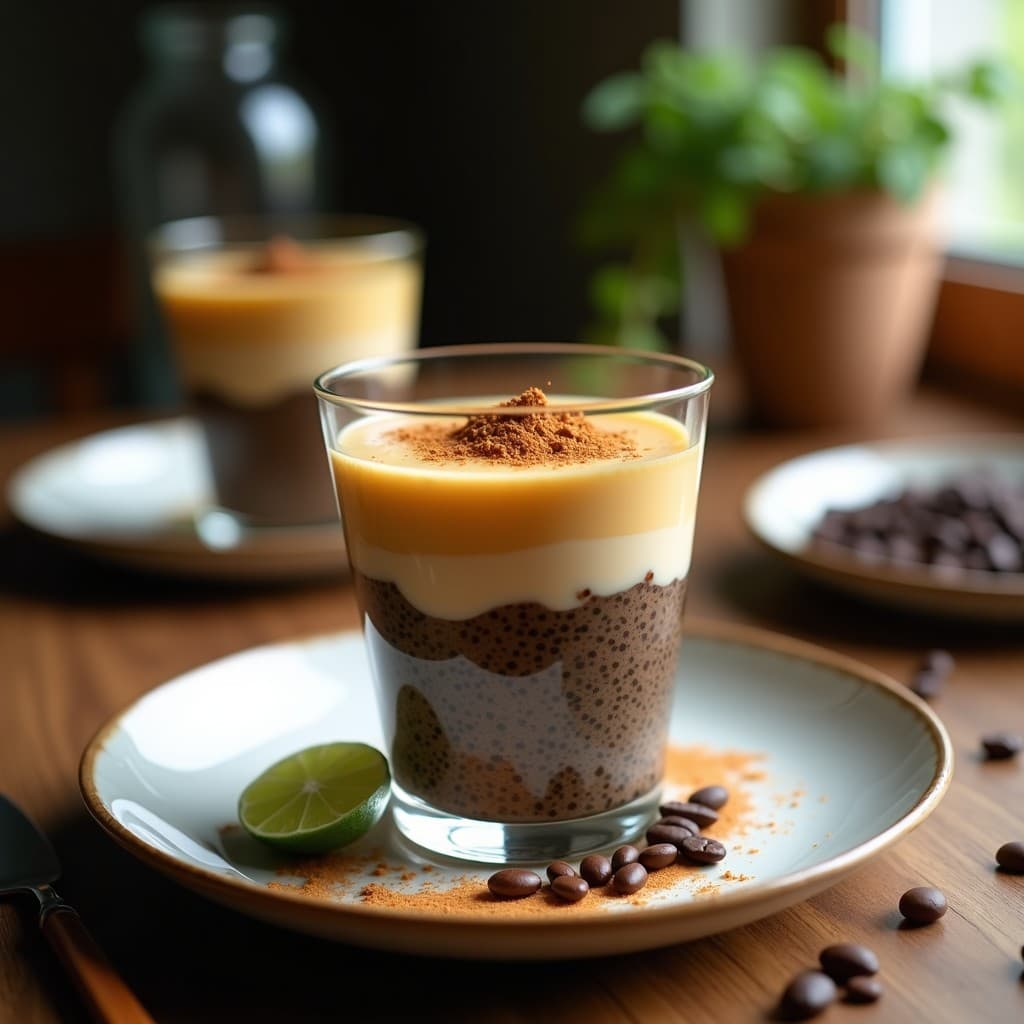 Pudín de Chía y Café con Leche de Tigre y Especias: Desayuno Peruano-Japonés Energizante
