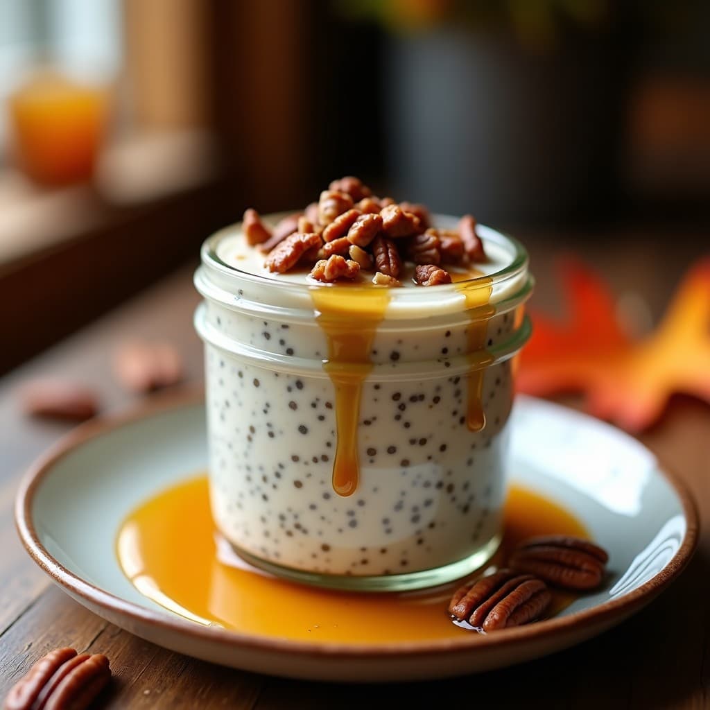 Pudín de Chía con Jarabe de Arce y Nueces Pecanas: Desayuno Canadiense Sin Lácteos
