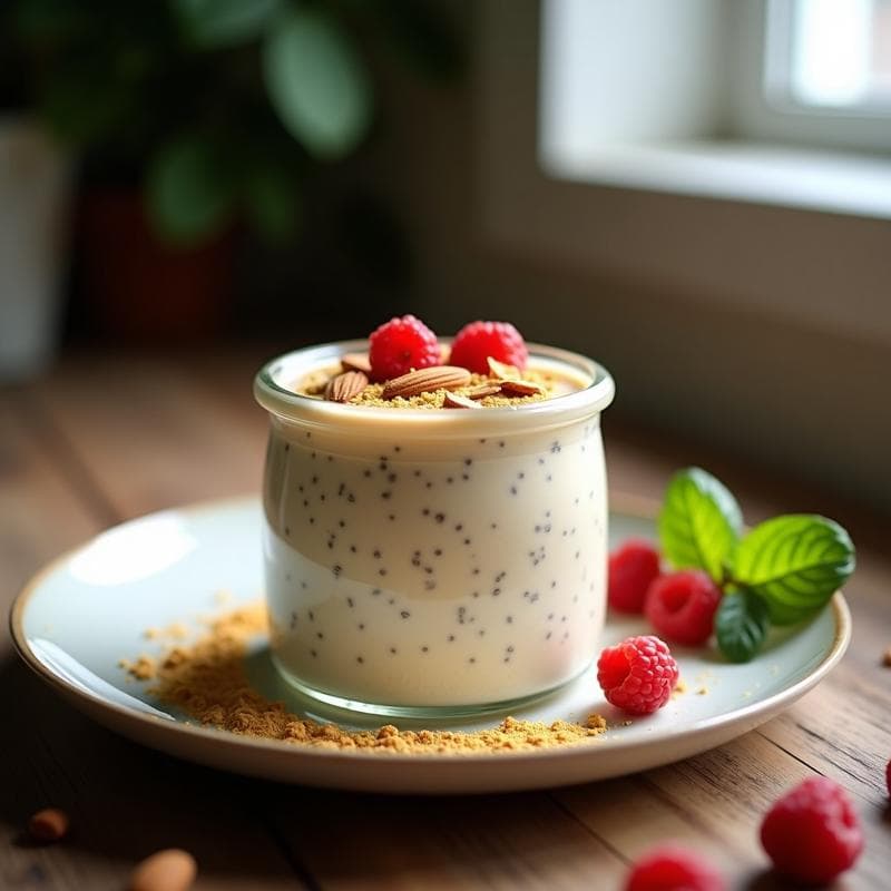 Pudín de Chía con Leche de Almendras y Polvo de Maca: Postre Peruano Energético