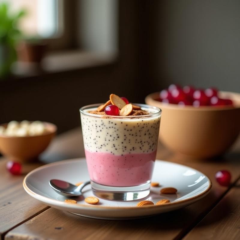 Pudín de Chía con Leche de Almendras y Granadina: Postre Mexicano Sin Lácteos para Diabéticos