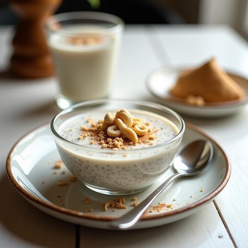 Pudín de Chía con Leche de Anacardos y Vainilla: Postre Vegano para Quemagrasas
