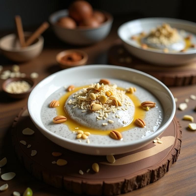 Pudín de Chía con Leche de Avena y Cardamomo: Postre Indio Sin Cocinar