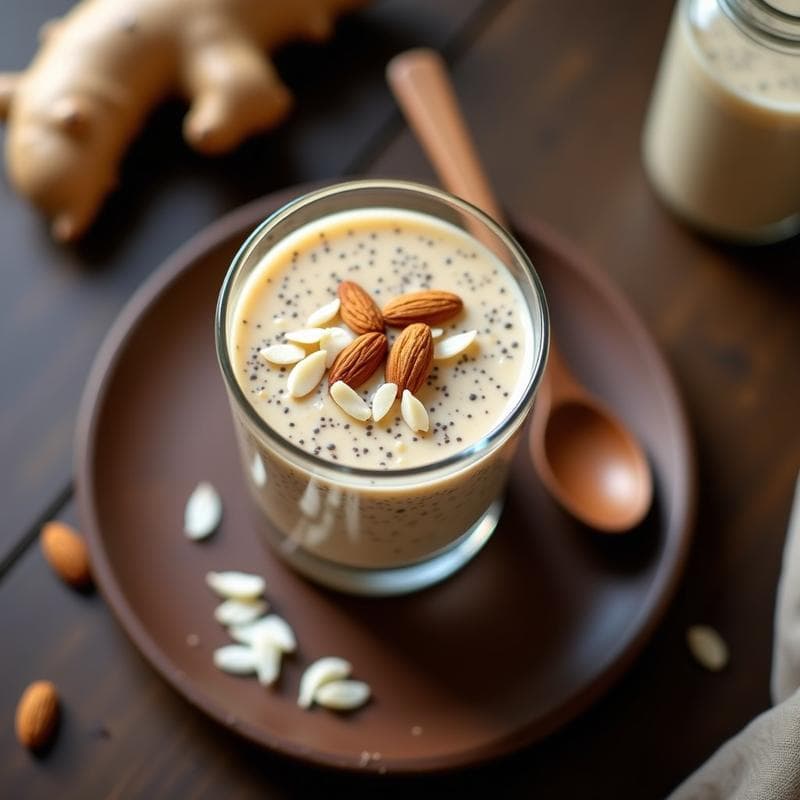 Pudín de Semillas de Chía y Leche de Avena con Jengibre: Postre para Dormir Mejor