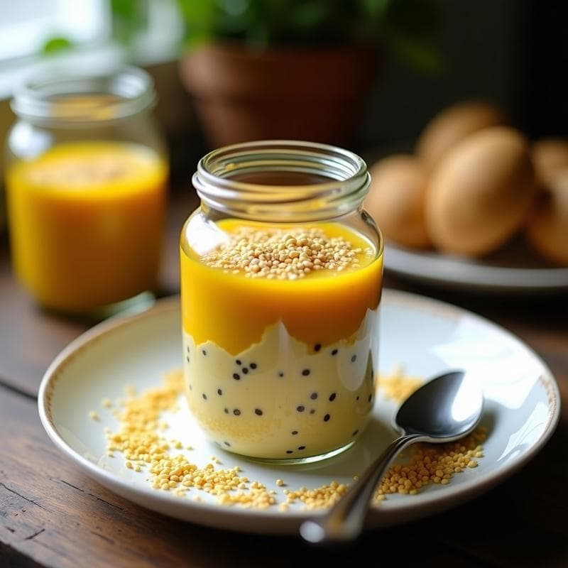 Pudín de Chía con Leche de Cúrcuma y Canela: Postre Antiinflamatorio Sin Cocción