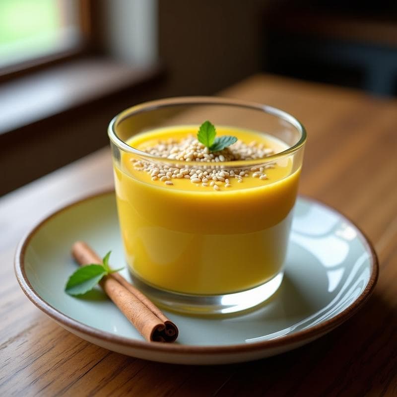 Pudín de Chía con Leche de Cúrcuma y Cardamomo: Postre Ayurvédico Sin Azúcar