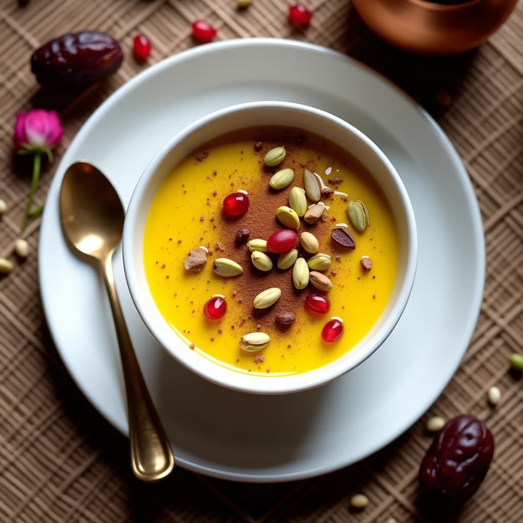 Pudín de Semillas de Chía con Leche de Cúrcuma y Dátiles: Desayuno Iraní Sin Lactosa