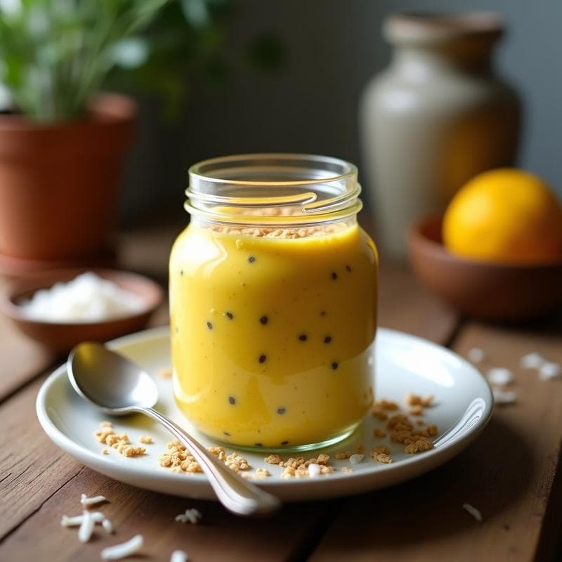 Pudín de Chía con Leche de Cúrcuma y Jengibre: Desayuno Ayurvédico en Tupper