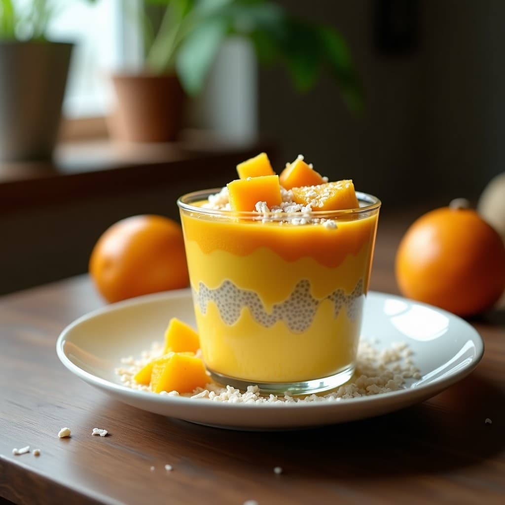 Pudín de Chía con Leche de Cúrcuma y Trozos de Maracuyá: Postre Brasilero Sin Lácteos y Antinflamatorio