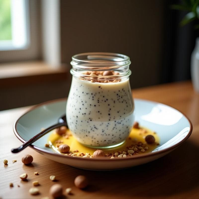 Pudín de Chía con Leche de Macadamia y Esencia de Vainilla: Desayuno Keto Sin Cocción