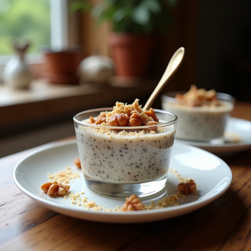 Pudín de Chía y Leche de Mandorla con Trozos de Higos Secos: Postre Sin Azúcar y Sin Lácteos