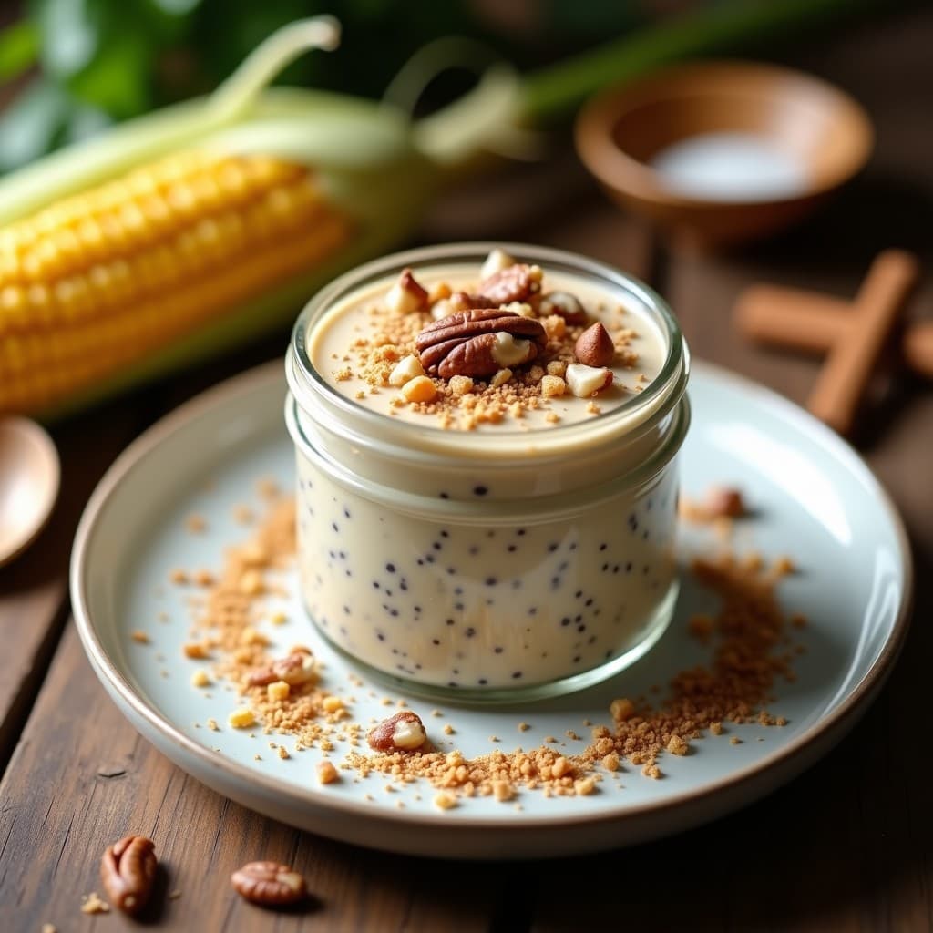 Pudín de Chía con Leche de Mazorca y Canela: Postre Colombiano Sin Azúcar