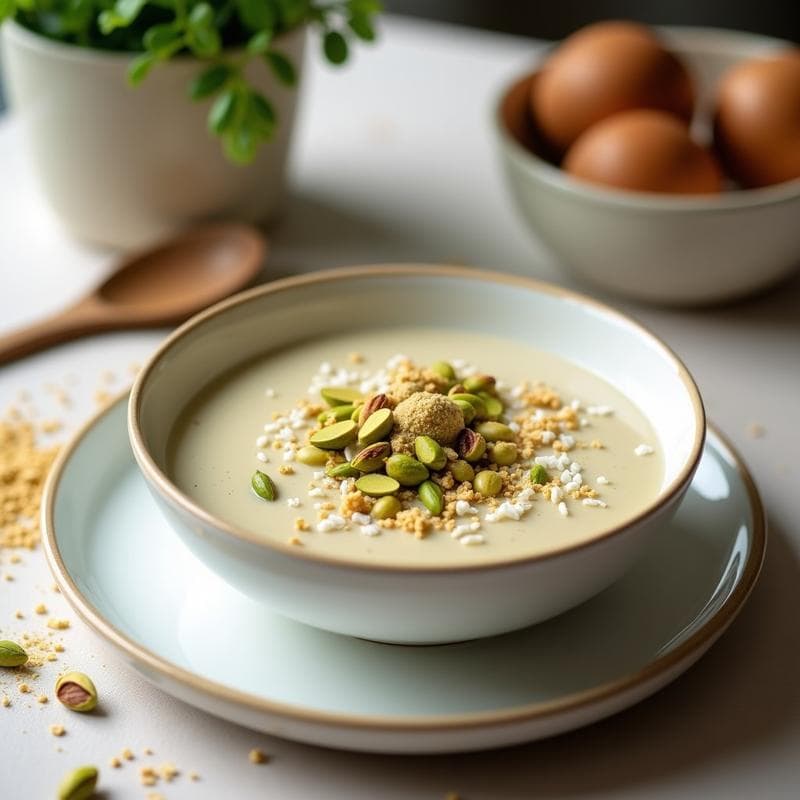 Pudín de Chía con Leche de Pistacho y Cardamomo: Desayuno Keto y Antioxidante