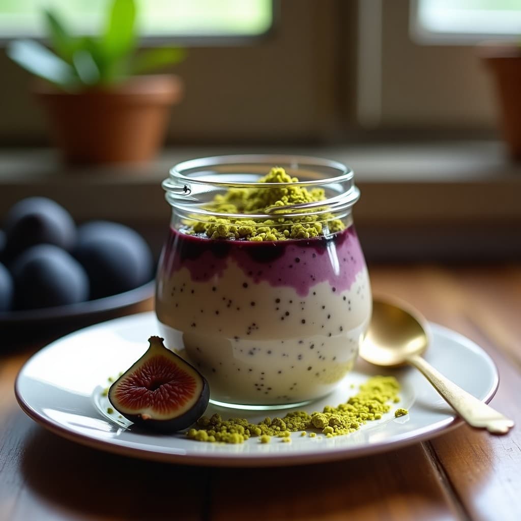Pudín de Chía con Leche de Pistacho y Compota de Higo Negro: Receta Iraní Sin Azúcar