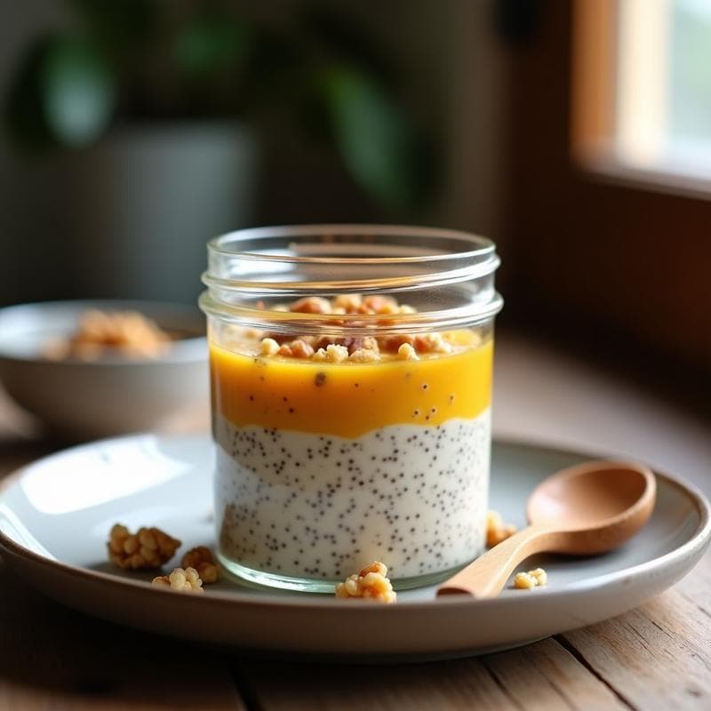 Pudín de Chía con Leche de Soja y Compota de Higo: Desayuno Sin Gluten y Alto en Omega-3