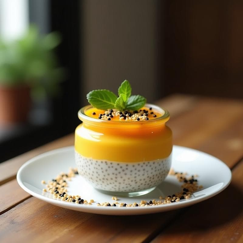 Pudín de Chía con Leche de Tigre y Maracuyá: Desayuno Peruano Sin Gluten y Energético