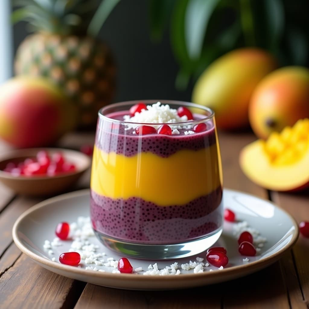 Pudín de Chía con Mango y Asaí: Postre Brasilero Vegano y Antioxidante en 10 Minutos