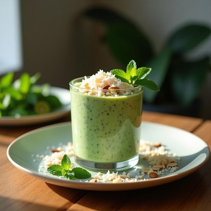 Pudín de Chía con Matcha y Menta: Receta Energética y Sin Azúcar para Desayunar