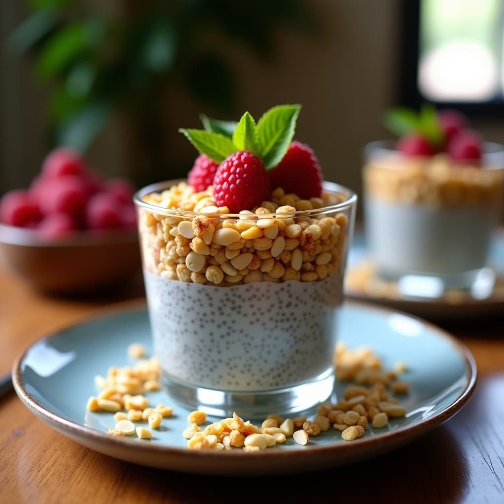 Pudín de Chía y Néctar de Agave con Granola de Quinoa: Postre Mexicano Sin Lácteos y Sin Horno