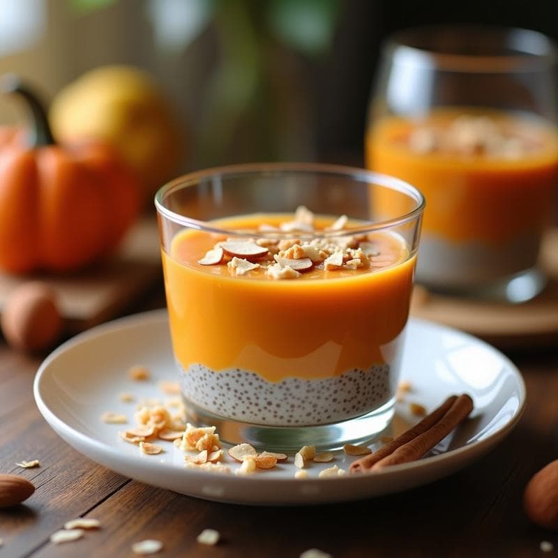 Pudín de Chía con Puré de Calabaza y Especias: Receta Keto Sin Lácteos en Frío
