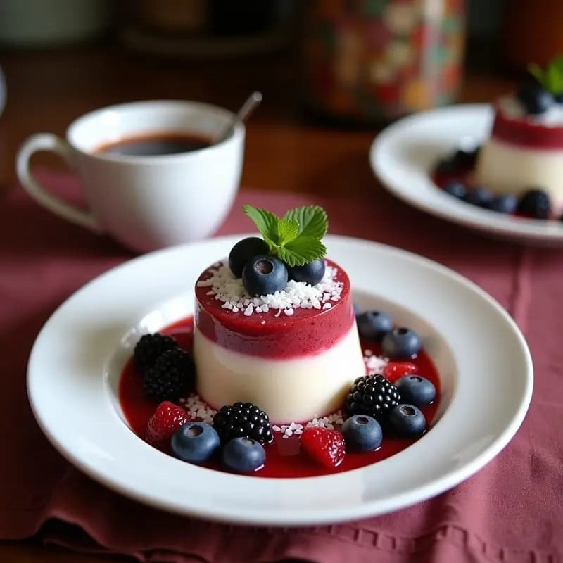 Pudín de Chía de Tres Capas con Frutos Rojos y Coco: Desayuno Antioxidante Instagrameable
