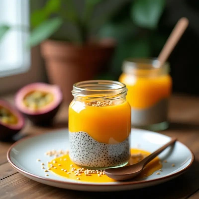 Pudín de Chía y Zumo de Lulo con Granadilla: Desayuno Colombiano Sin Azúcar y Vegano