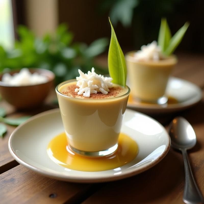 Pudín de Chiritas (Plátano Macho Verde) con Sirope de Agave: Postre Colombiano Sin Gluten