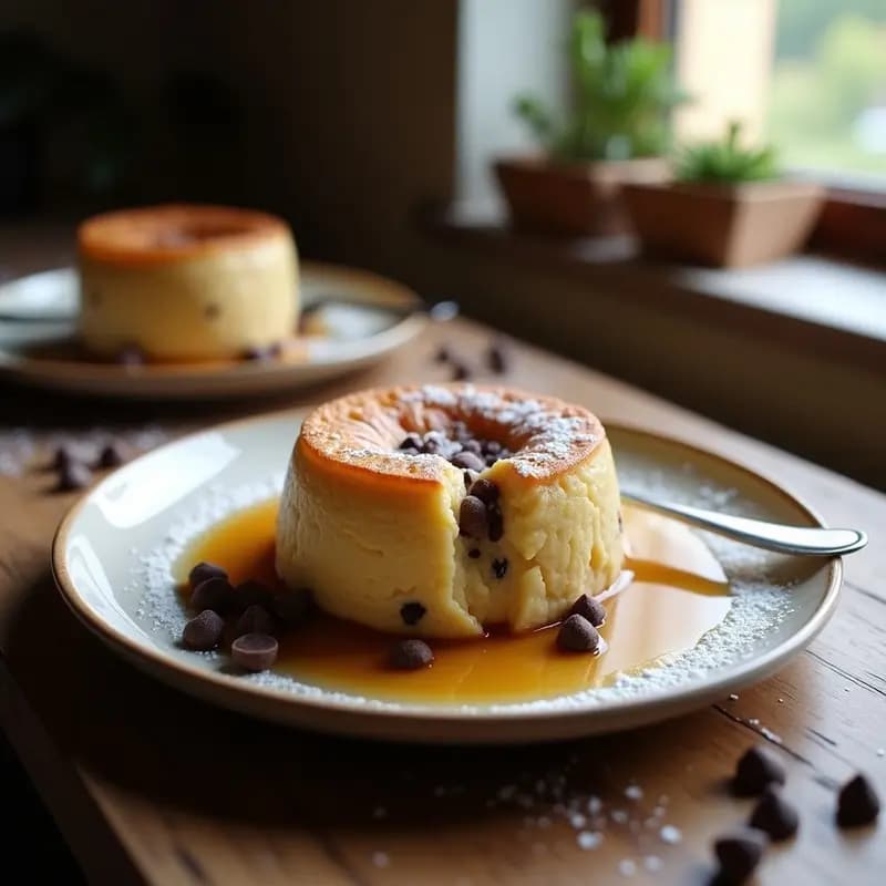 Pudín de Chispas de Chocolate y Harina de Garbanzo: Postre Sin Gluten Alta en Fibra