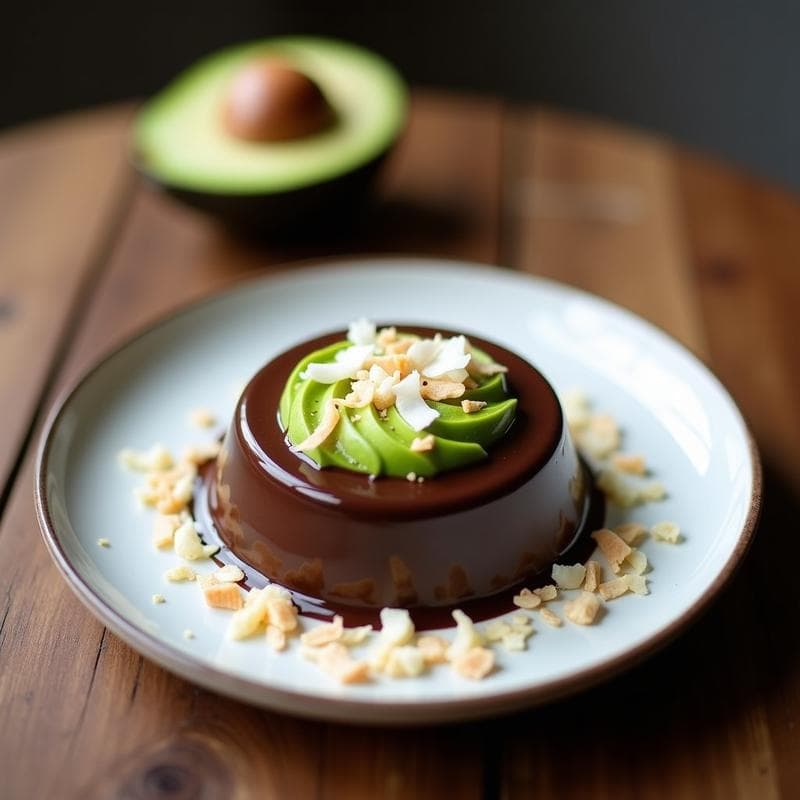Pudín de Chocolalte negro y Aguacate con Virutas de Coco: Postre Keto en 10 Minutos