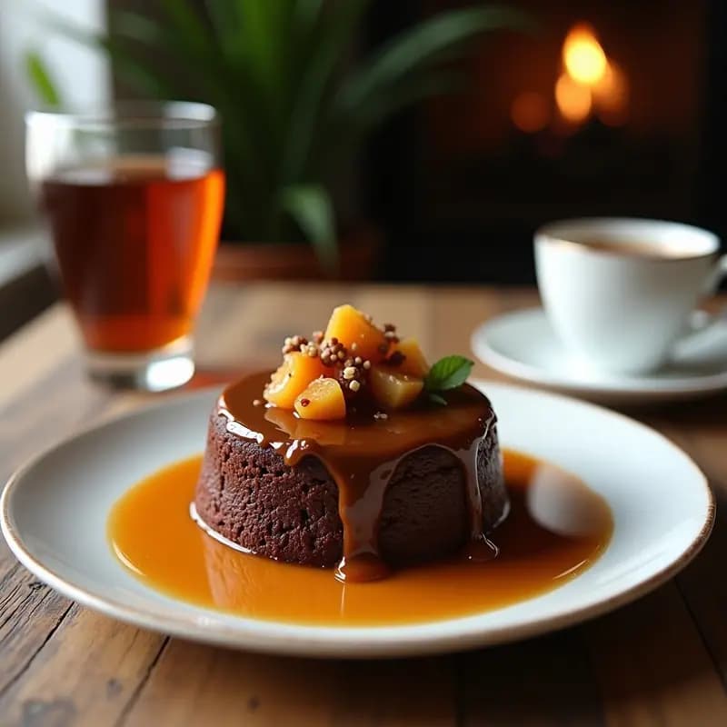 Pudín de Chocolote y Té Chai con Salsa de Caramelo Salado: Postre Indio en 20 Minutos