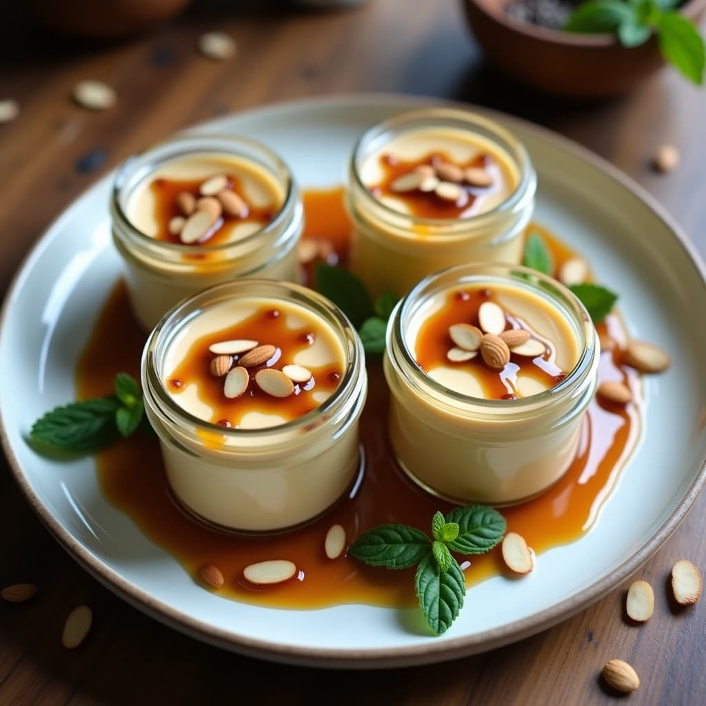 Pudín de Chufa y Cardamomo con Caramelo de Dátiles: Postre Valenciano Sin Lácteos y Sin Horno