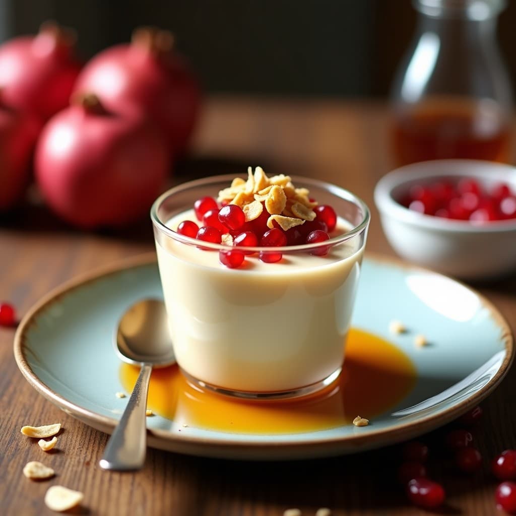 Pudín de Chufa con Miel de Agave y Granados: Postre Valenciano Sin Lactosa