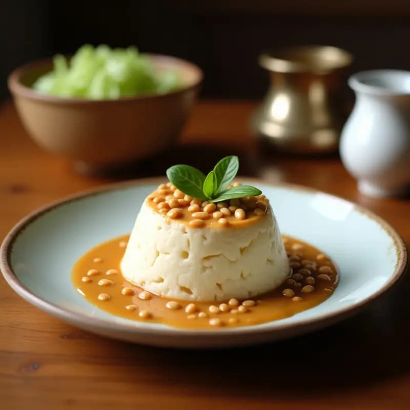 Pudín de Lentejas Negras y Coco con Salsa de Cacahuete: Postre Vegano y Alto en Hierro