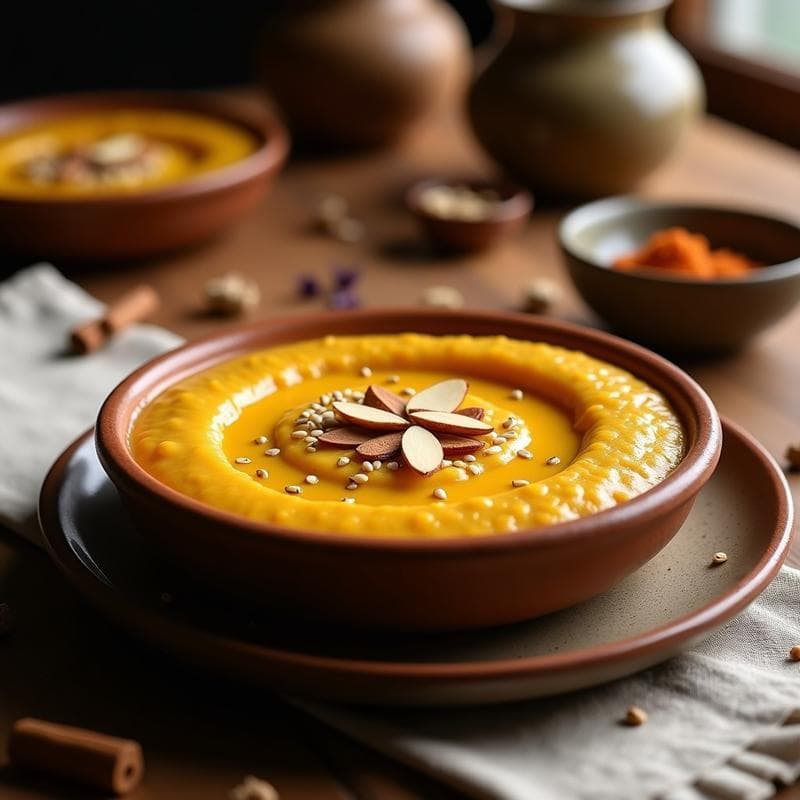 Pudín de Lentejas Rojas y Cúrcuma: Postre Indio Dulce y Salado en Thermomix