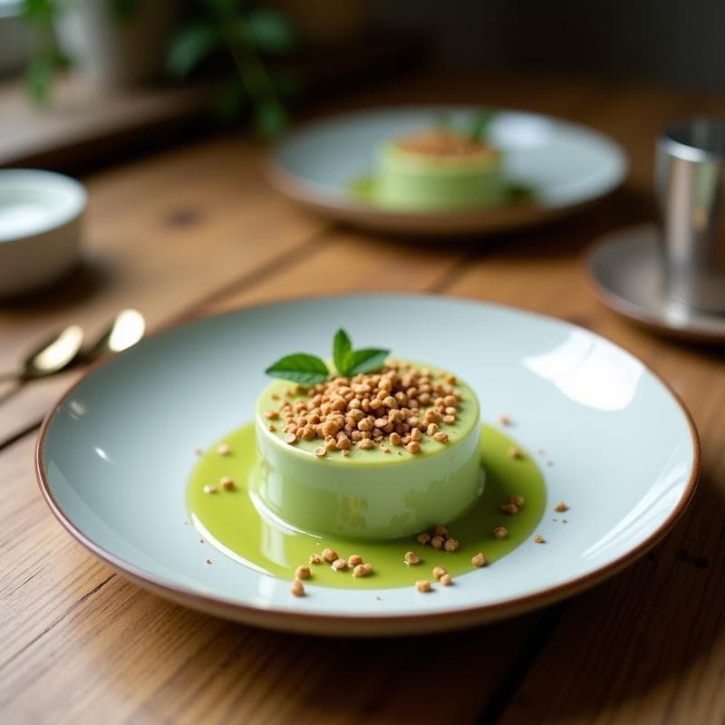 Pudín de Ch morfado de Matcha y Coco: Postre Keto Sin Azúcar con Textura de Mousse