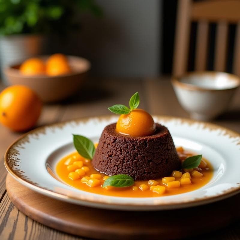Pudín de Quinoa y Chocolate Negro con Salsa de Naranja Sanguina: Postre Vegano Sin Horno