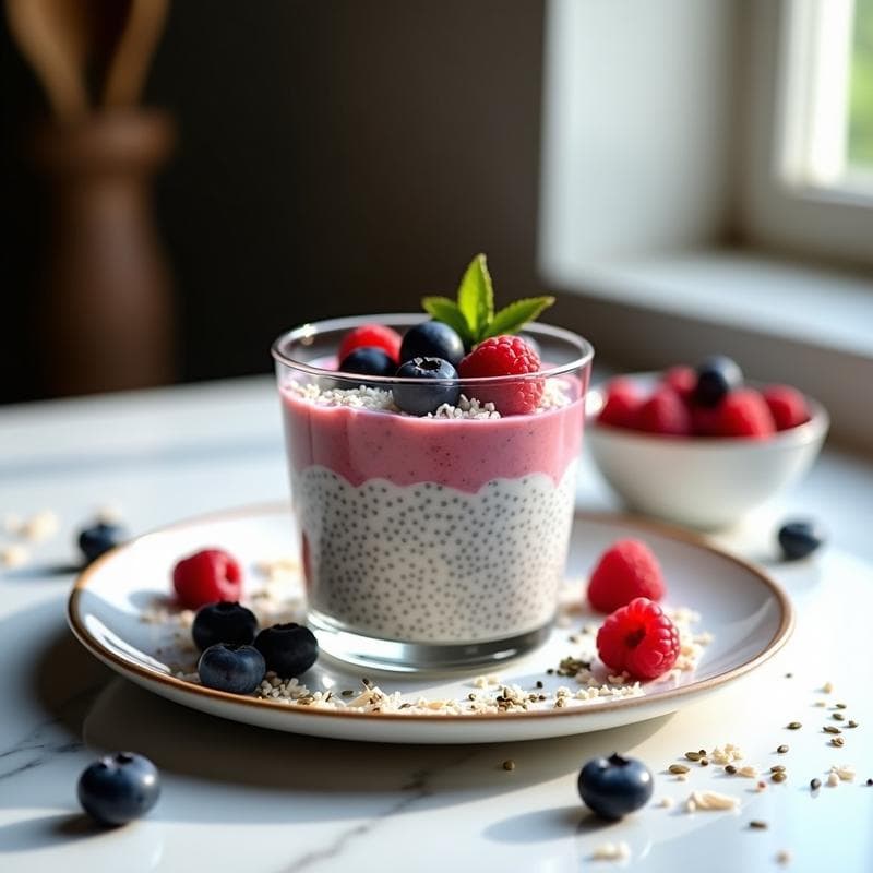 Pudín de Semillas de Chía y Leche de Cáñamo: Desayuno Vegano Omega-3 en 10 Minutos