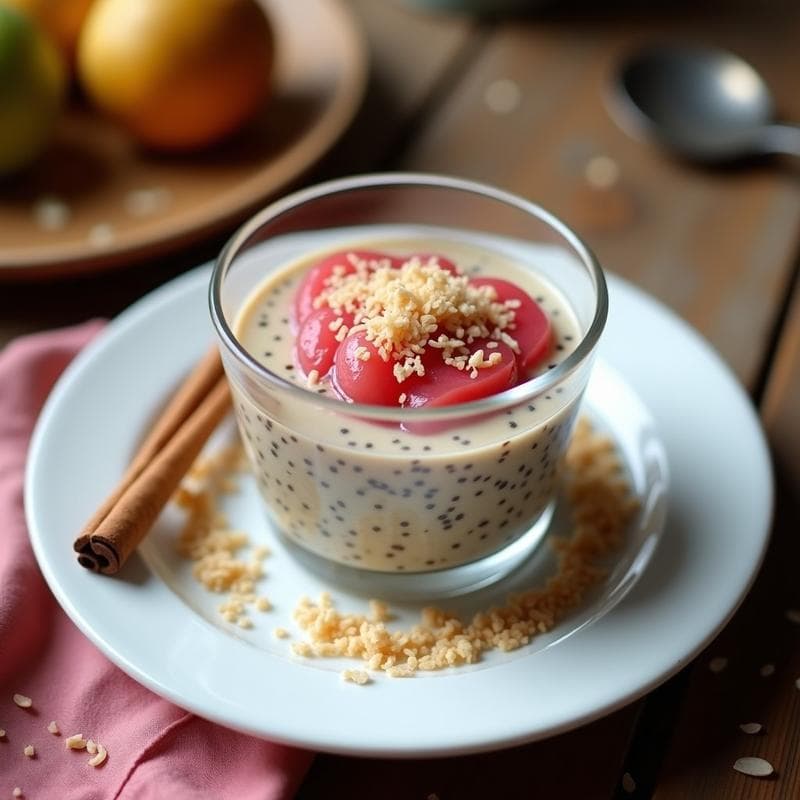 Pudín de Semillas de Lino y Leche de Almendras con Compota de Higo Chumbo: Postre Sin Horno