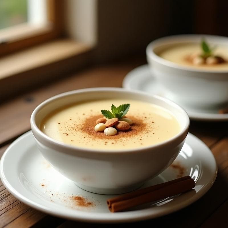 Pudín de Semolín con Leche de Cardo y Canela: Postre Tradicional Portugués Sin Lactosa