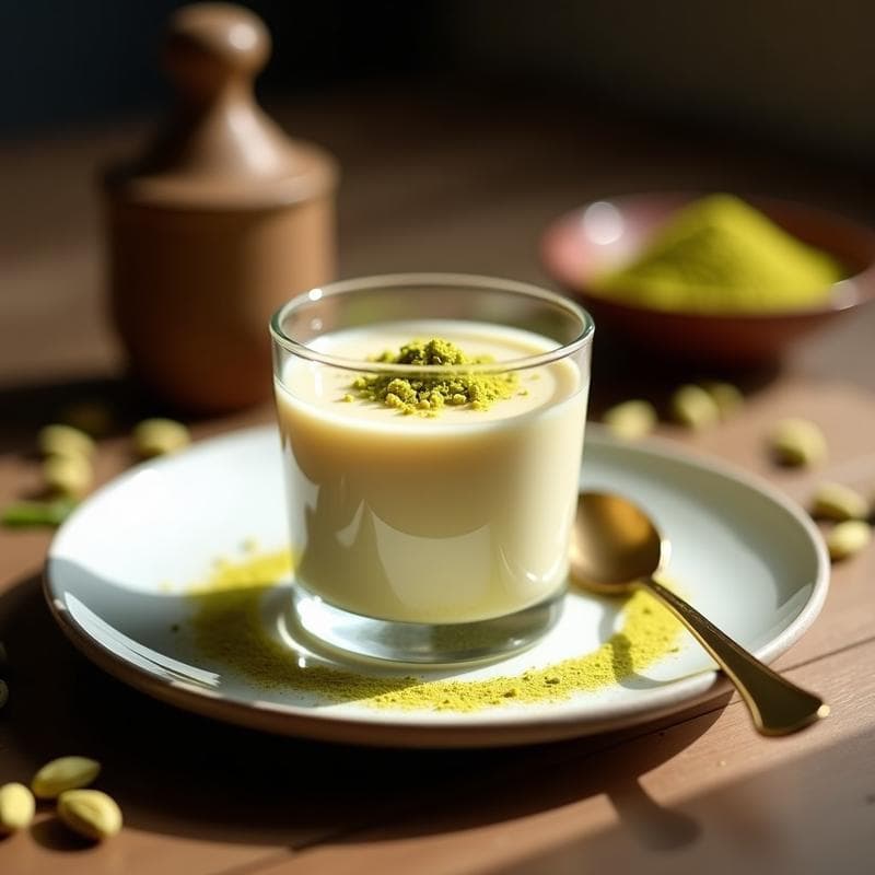 Pudín de Semolina con Cardamomo y Pistachos: Postre Indio Sin Horno y Sin Azúcar