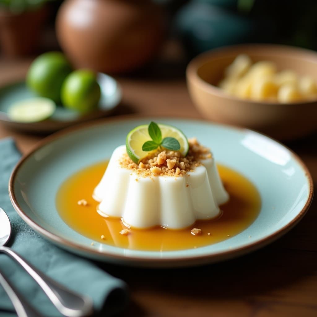 Pudín de Tapioca y Coco con Sirope de Agave y Lima: Postre Brasilero Sin Lactosa en 10 Minutos