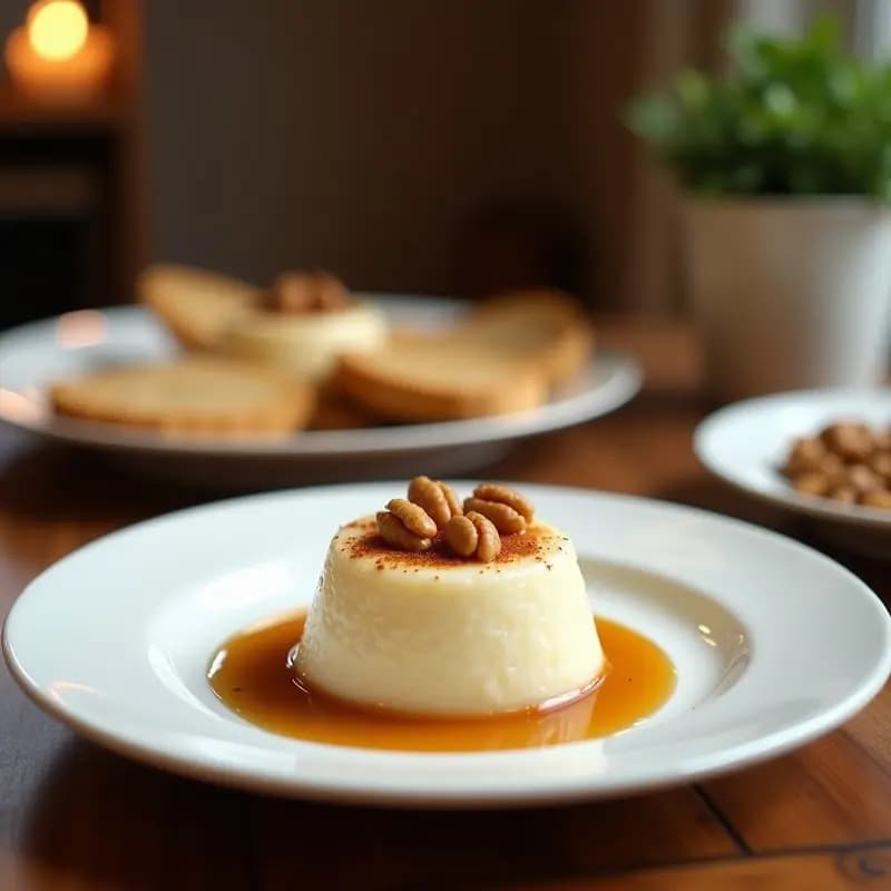Pudín de Tapioca y Coco con Sirope de Arce y Nueces: Postre Sin Gluten y Sin Lácteos