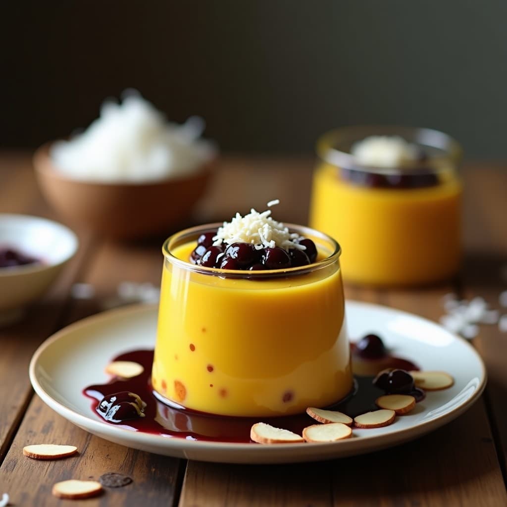 Pudín de Tapioca y Cúrcuma con Compota de Higo Negro: Postre Brasilero Antiinflamatorio