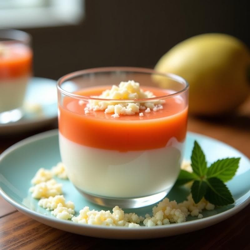 Pudín de Tapioca con Puré de Guayaba y Queso de Caju: Postre Brasileño Sin Lactosa