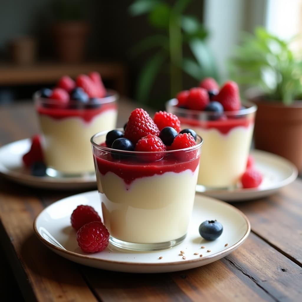 Pudín de Tapioca con Leche de Anacardo y Frutos Rojos: Postre Brasileño Keto