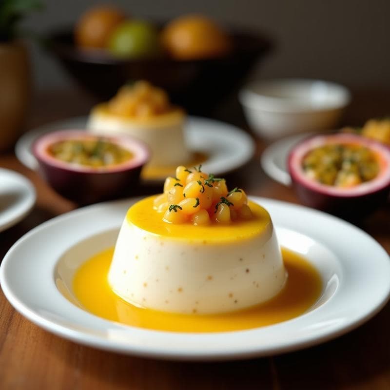 Pudín de Tapioca con Leche de Coco y Maracuyá: Postre Brasilero Vegano